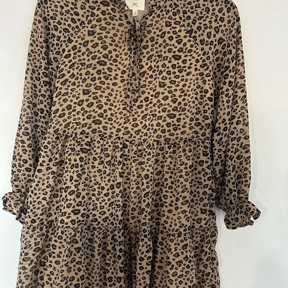 Hayden Tan Leopard Print Kids Dress